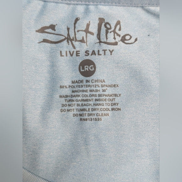 Men's Salt Life SLX Performance Short Sleeve Shirt Baby Blue Size Large - Picture 3 of 7